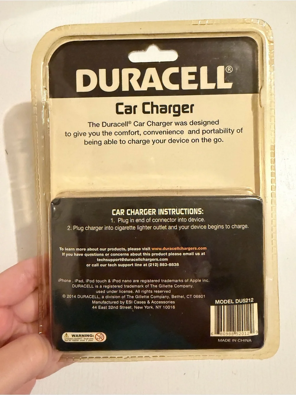Vintage Duracell 30-Pin Apple Car Charger DU5212 | iPhone 4S iPod iPad NOS